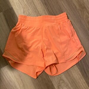 Orange lululemon hotty hots size 4 4inch